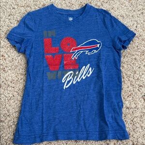 NFL Blue Kids Tee with Red and White Bills Graphic